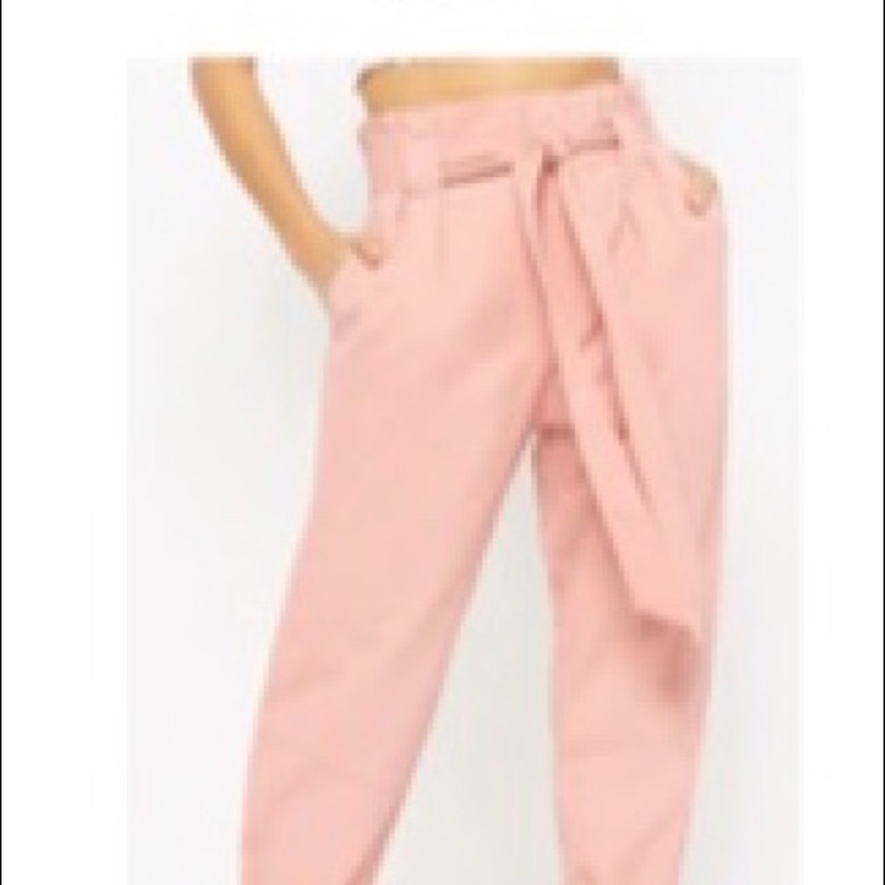 Pink tailored pants